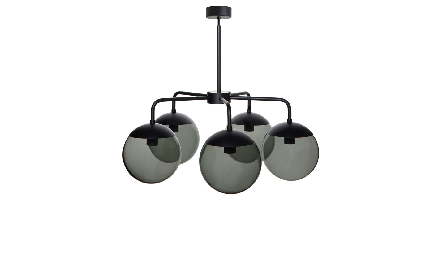 Rubn Lord 5 chandelier black smoke medium