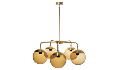 Rubn Lord 5 Chandelier | Brass + Brown