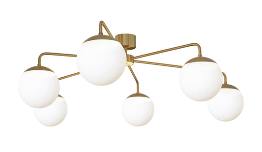 rubn lord asymmetric ceiling lamp brass opal