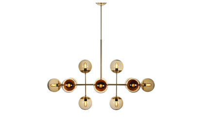 rubn lord ballroom chandelier brass brown glass