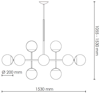 rubn lord grand ballroom chandelier brass opal sketch