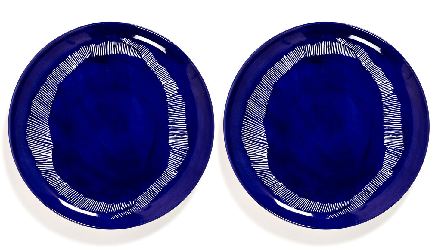 Serax Feast Teller L 26.5 cm | Lapis Lazuli Swirl - Dots White | 2er