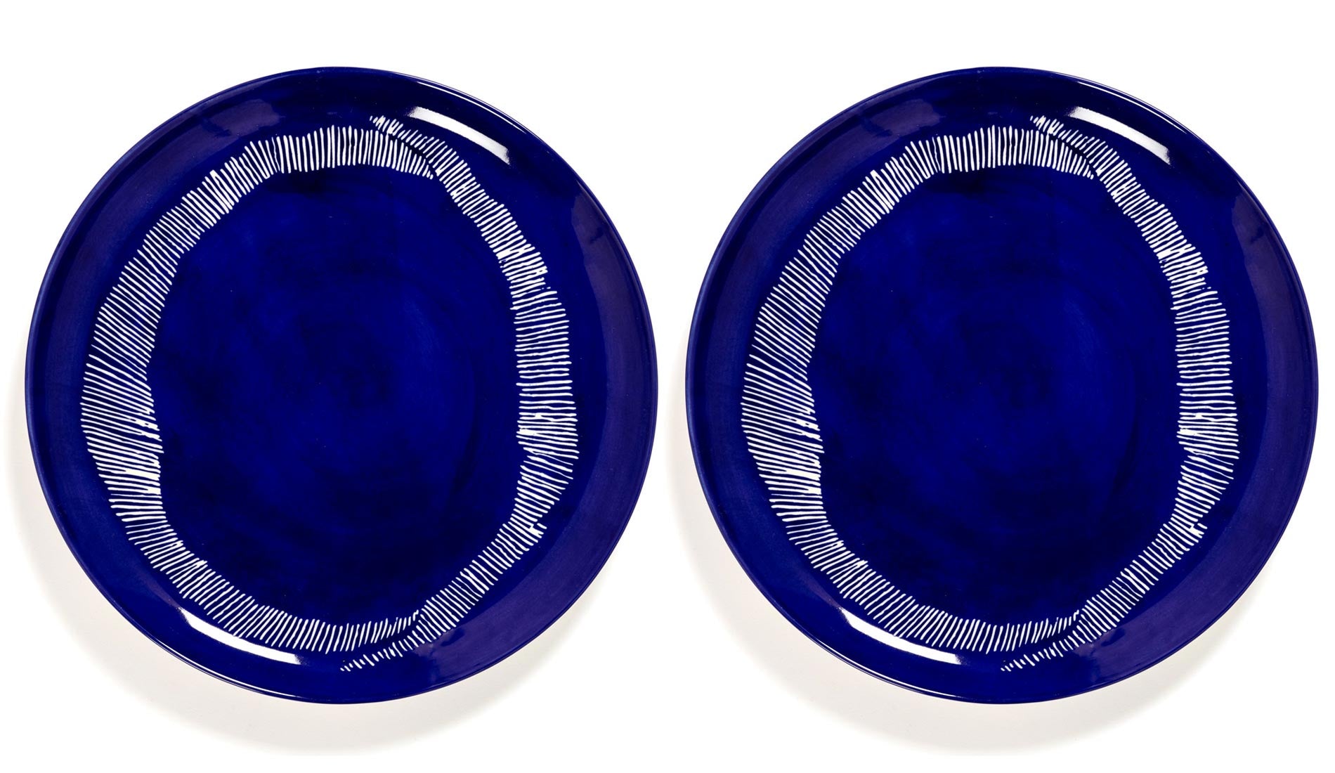 Serax Feast Teller L 26.5 cm | Lapis Lazuli Swirl - Dots White | 2er