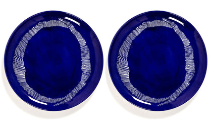 Serax Feast Teller L 26.5 cm | Lapis Lazuli Swirl - Dots White | 2er