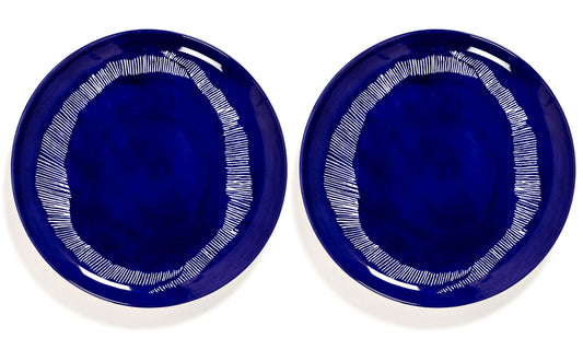 Serax Feast Teller L 26.5 cm | Lapis Lazuli Swirl - Dots White | 2er