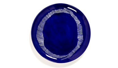 Serax Feast Teller L 26.5 cm | Lapis Lazuli Swirl - Dots White | 2STK