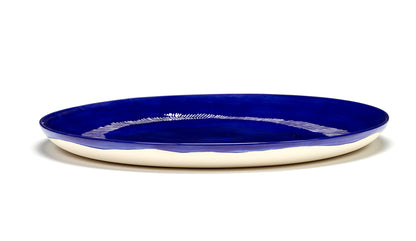 Serax Feast Teller L 26.5 cm | Lapis Lazuli Swirl - Dots White seitlich