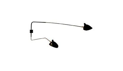 Serge Mouille Applique 2 piv. arms, 1 bow wall light