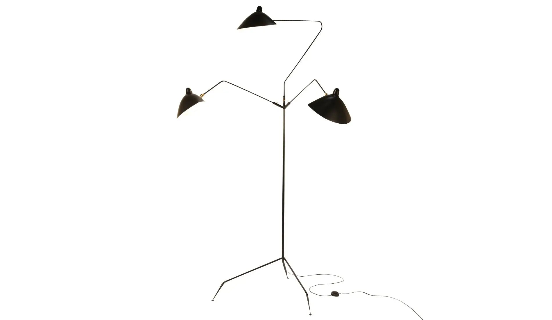 Serge Mouille Lampadaire 3 Bras black