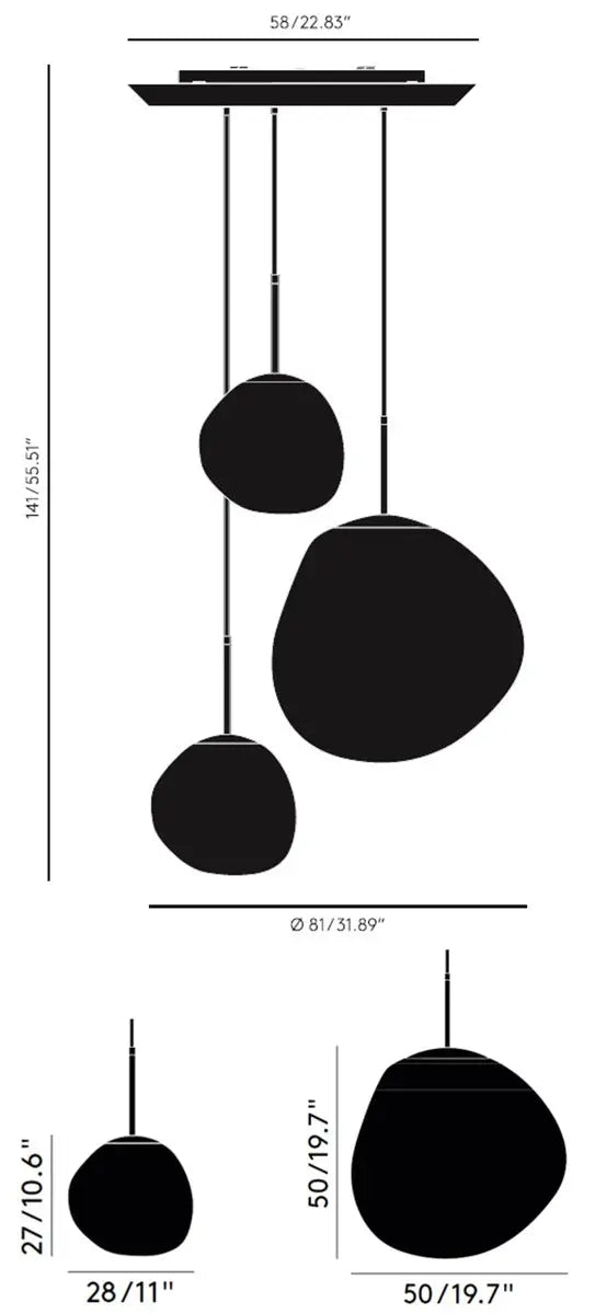 Tom Dixon Melt Trio Round led sketch