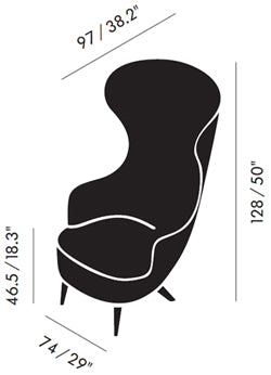 Tom Dixon Wingback Chair dimensions