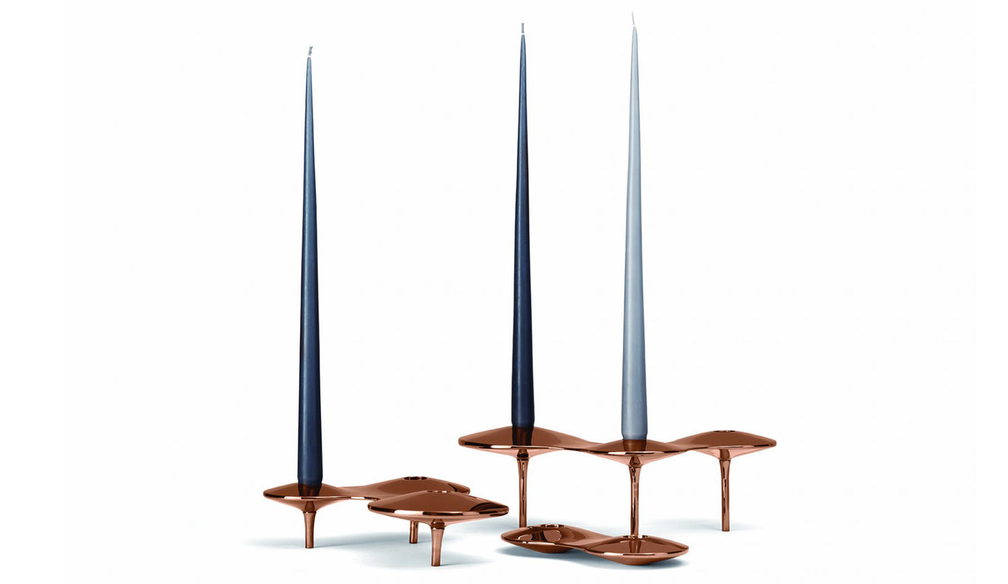 zaha hadid design cell candle holder rose gold large group