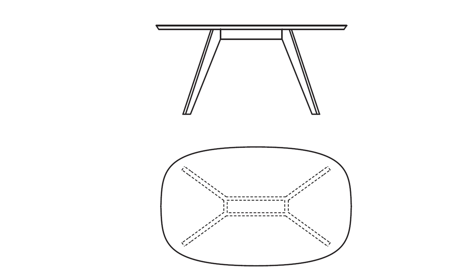 Zeitraum Cena Hyperelliptical Table Sketch
